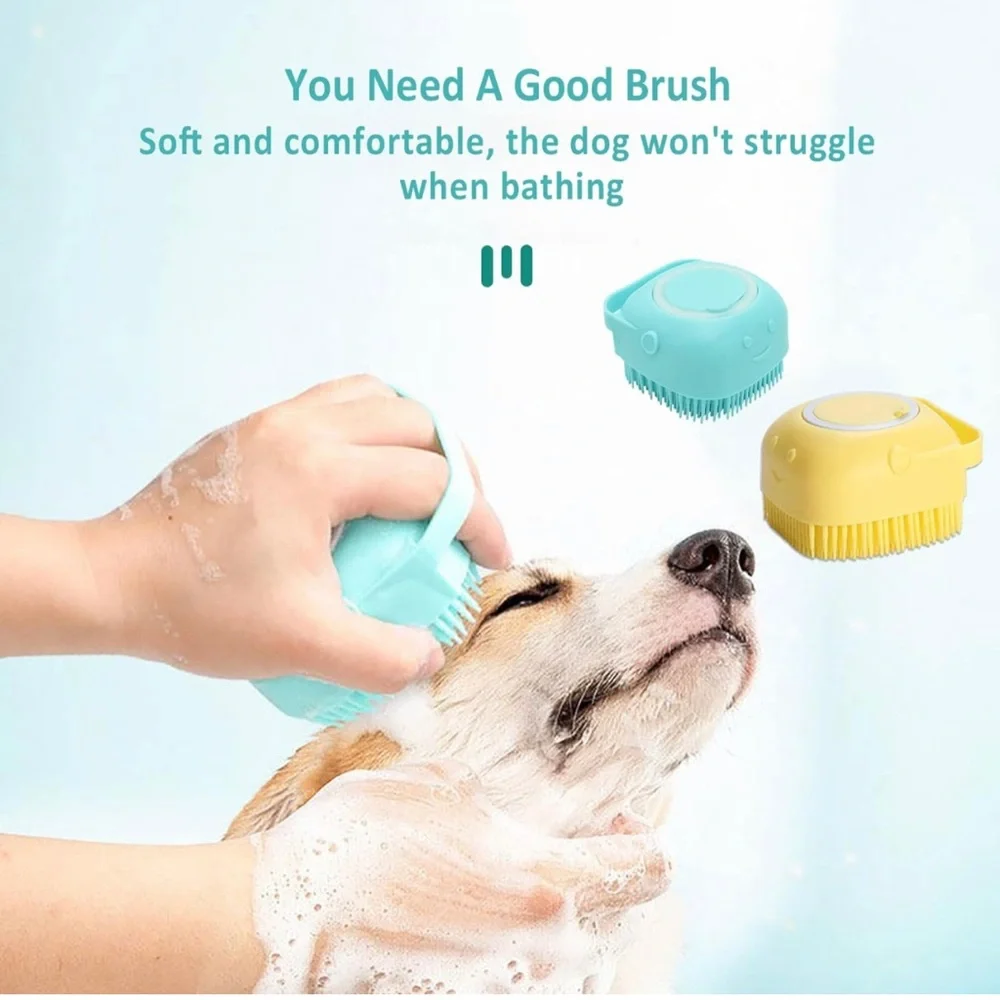 COPY - Cepillo De Baño Para Perros Y Gatos, Peine De Goma De Silicona Para Aseo…